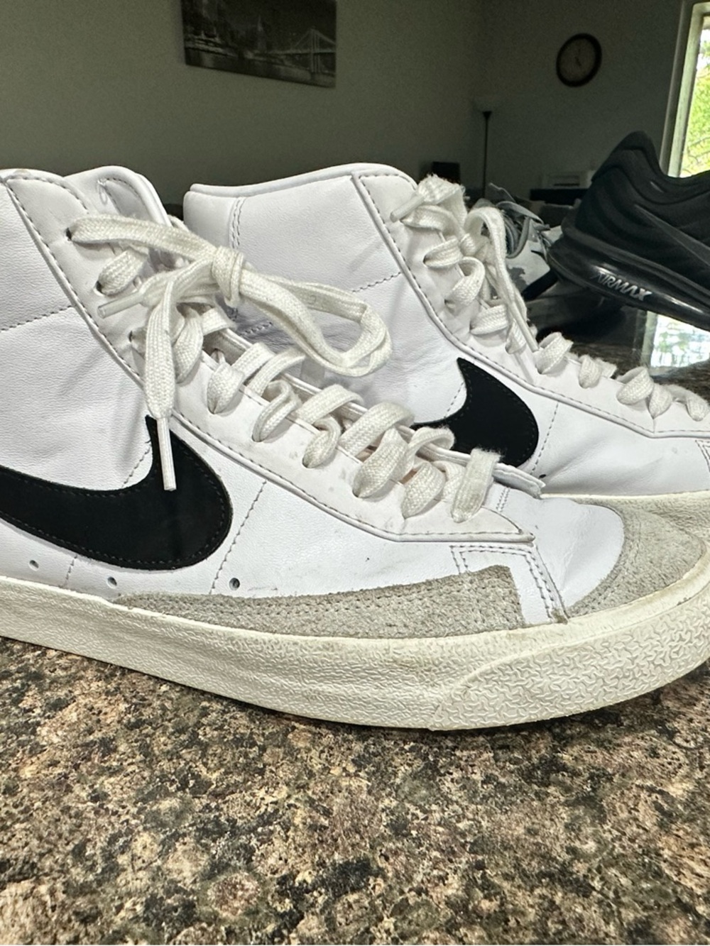 Nike Blazers High-Top Sneakers in White and Black